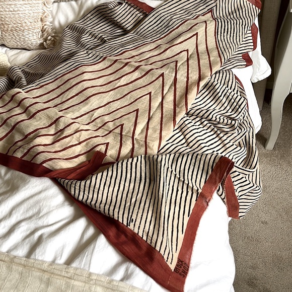 Block Shop Tent Print Silk Cotton Blend Hand Block Printed Long Scarf Sold Out - Picture 7 of 8